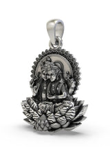 Lakshmi Narayan on Lotus Temple Sterling Silver Pendant