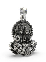 Lakshmi Narayan on Lotus Temple Sterling Silver Pendant