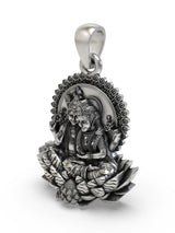 Lakshmi Narayan on Lotus Temple Sterling Silver Pendant