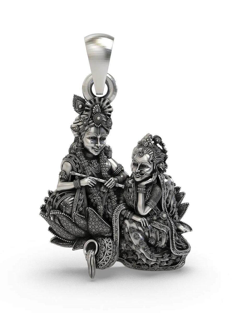 Radha Krishna Sterling Silver Pendant
