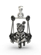 Baby Krishna on Swing Sterling Silver Pendant