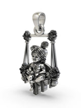 Baby Krishna on Swing Sterling Silver Pendant