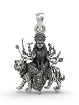 Simhavahini Durga Maa Sterling Silver Pendant