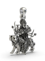Simhavahini Durga Maa Sterling Silver Pendant