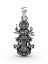 Navadurga Sterling Silver Pendant with Goddess Durga Motif