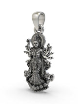Navadurga Sterling Silver Pendant with Goddess Durga Motif