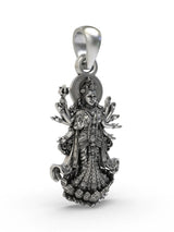 Navadurga Sterling Silver Pendant with Goddess Durga Motif