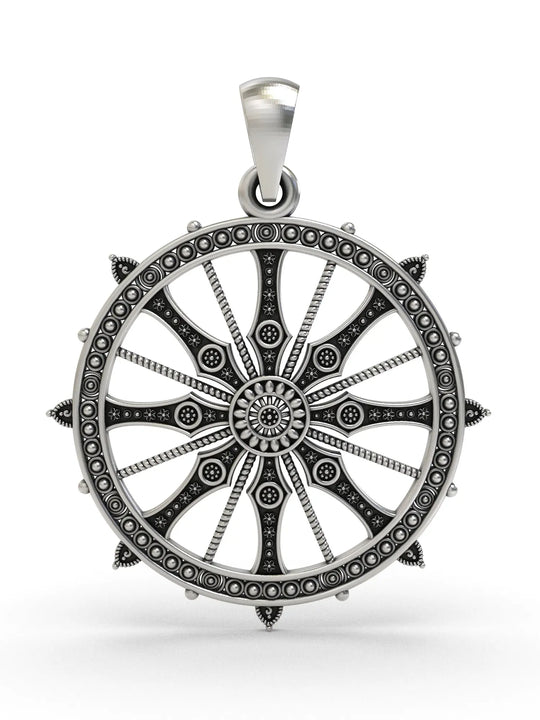 Konark Chakra Sterling Silver Pendant