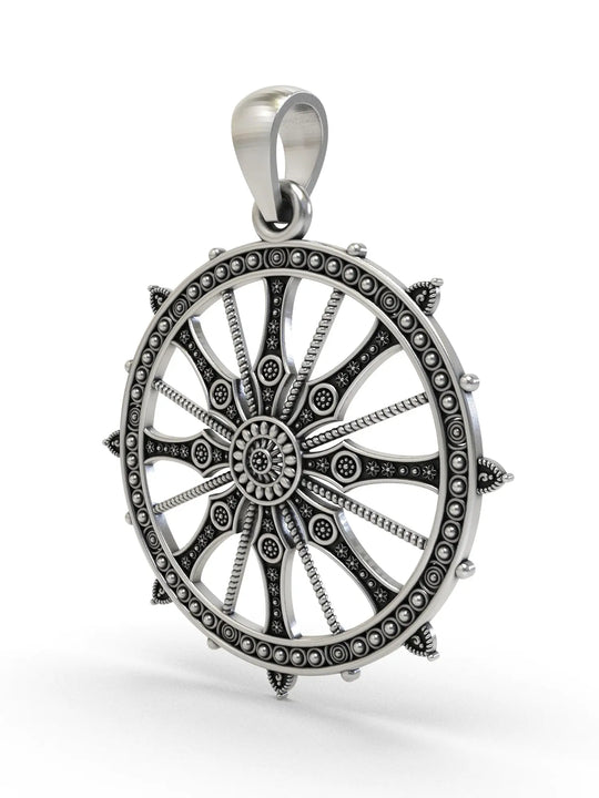 Konark Chakra Sterling Silver Pendant