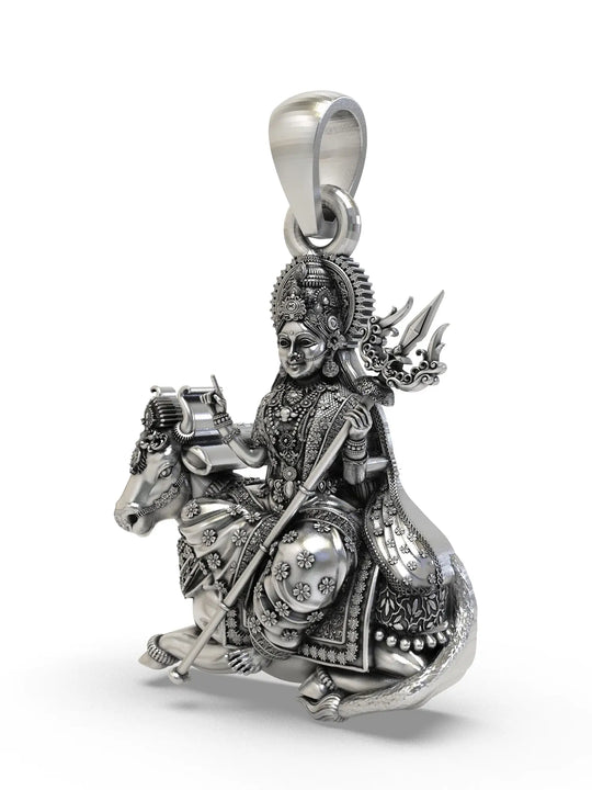 Mahagauri Navadurga on Bull Sterling Silver Pendant