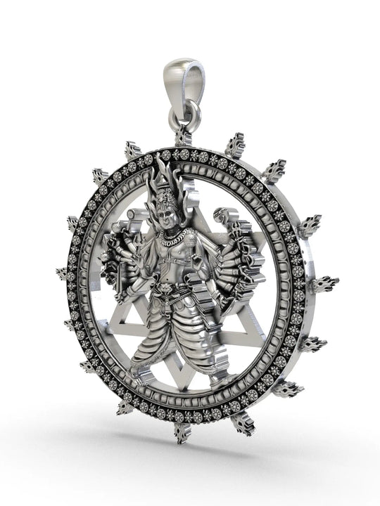 Sudarshan Chakra Sterling Silver Pendant