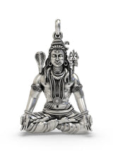 Lord Shiva in Padmasana Sterling Silver Pendant