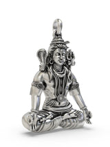 Lord Shiva in Padmasana Sterling Silver Pendant