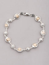 Tulsi Bead and Sterling Silver Link Bracelet