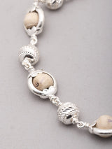 Tulsi Bead and Sterling Silver Link Bracelet