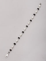 Rudraksha and Textured Sterling Silver Bracelet