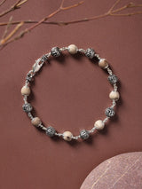 Tulsi and Shri Hari Sterling Silver Beads Bracelet