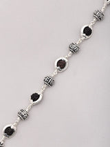 Rudraksha and Sterling Silver Om Namah Shivaya Bracelet