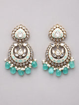 Mint Green Kundan Necklace Set with Earrings and Maang Tikka