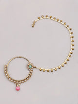 Pastel Kundan Bridal Jewellery Set in Brass
