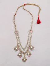 Pastel Kundan Bridal Jewellery Set in Brass