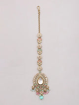 Pastel Kundan Bridal Jewellery Set in Brass