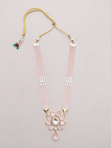 Gulnaar Blush Floral Kundan Necklace Set with Earrings