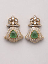 Emerald Green Kundan Bridal Necklace and Earrings Set
