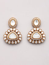 White Kundan Double Layer Necklace Set with Earrings