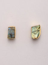Multicolour Stone Studded Brass Necklace Set with Stud Earrings