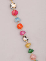 Meenakari Floral Multicolour Stone Beaded Necklace Set with Earrings
