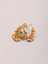Purple Stone and Ghungroo Brass Statement Ring