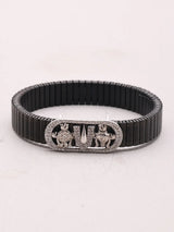 Vaishnava Chakra Tilak and Shankh Sterling Silver Bracelet
