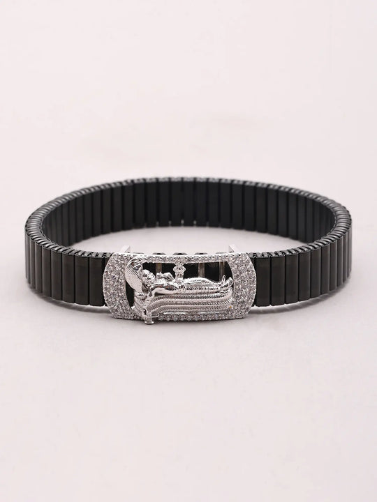 Anantashayana Vishnu Sterling Silver Elastic Bracelet