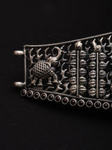 Krishna Lila Engraved Oxidised Sterling Silver Choker
