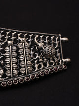 Krishna Lila Engraved Oxidised Sterling Silver Choker