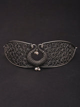 Heart Jaali Oxidised Sterling Silver Choker Set with Earrings