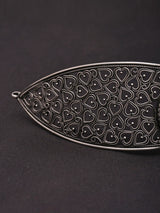 Heart Jaali Oxidised Sterling Silver Choker Set with Earrings