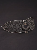 Heart Jaali Oxidised Sterling Silver Choker Set with Earrings