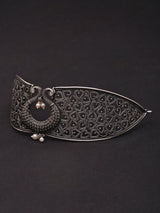 Heart Jaali Oxidised Sterling Silver Choker Set with Earrings
