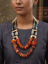 Tribal Multicolour Beaded Thread Closure Necklace