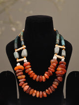 Tribal Multicolour Beaded Thread Closure Necklace