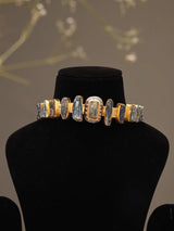 Tribal Brass Necklace with Raw Uncut Stones