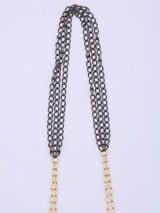 Cabochon Stone Raw Cut Brass Long Pendant Necklace
