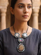 Rutile Gold Brass Tribal Pendant Necklace