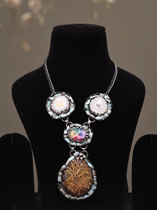 Rutile Gold Brass Tribal Pendant Necklace