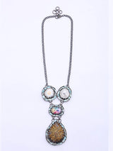 Rutile Gold Brass Tribal Pendant Necklace