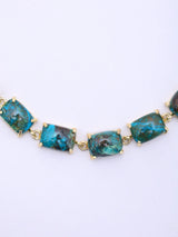 Rectangular Stone Studded Brass Necklace