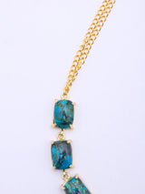 Rectangular Stone Studded Brass Necklace