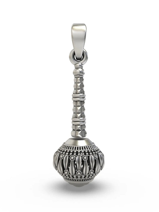 Hanuman Gada Sterling Silver Pendant